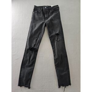 Abercrombie & Fitch Skinny Jeans Womens Size 27 Black High Rise Distressed